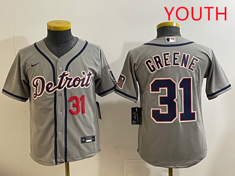 Youth 2025 Detroit Tigers #31 Greene grey Nike MLB jersey style 2